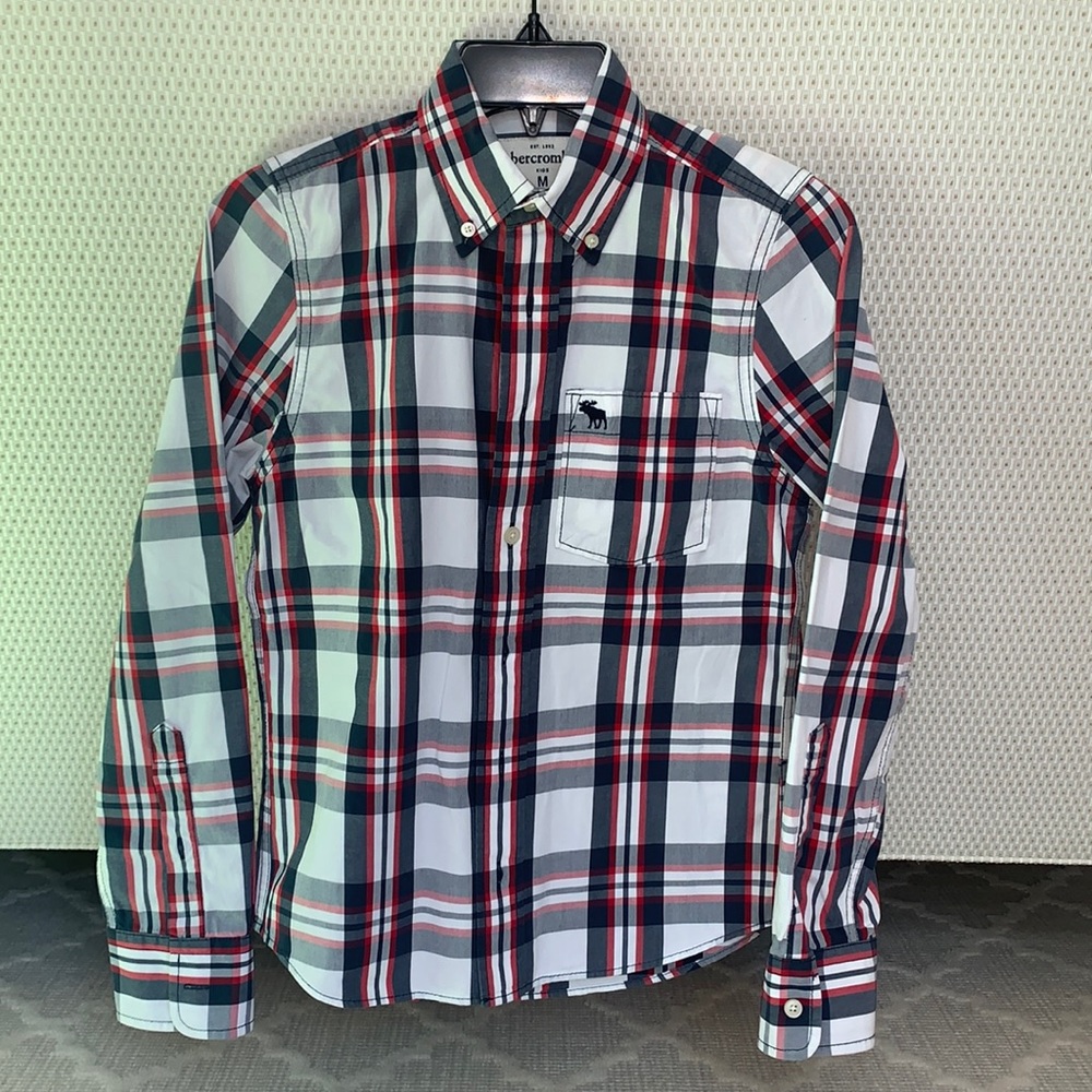 Abercrombie & Fitch NWOT button-down, crisp cotton - Red, white and blue